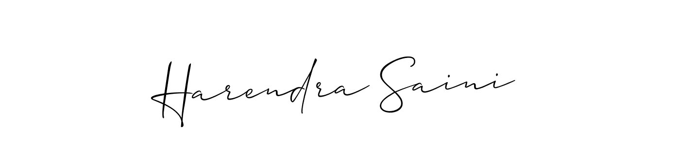 Allison_Script is a professional signature style that is perfect for those who want to add a touch of class to their signature. It is also a great choice for those who want to make their signature more unique. Get Harendra Saini name to fancy signature for free. Harendra Saini signature style 2 images and pictures png