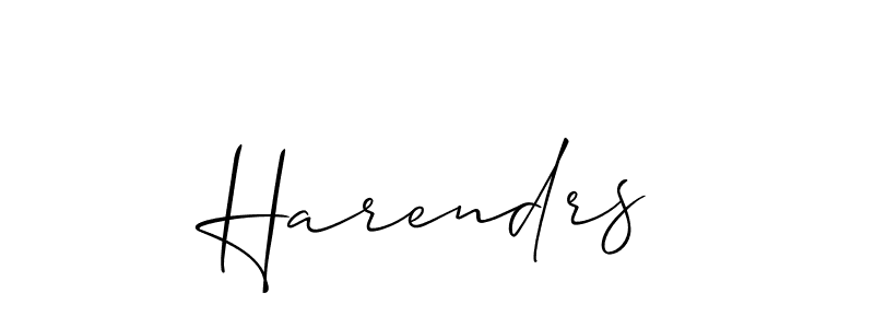 The best way (Allison_Script) to make a short signature is to pick only two or three words in your name. The name Harendrs include a total of six letters. For converting this name. Harendrs signature style 2 images and pictures png