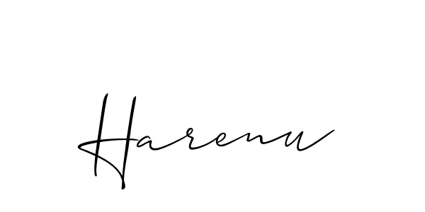 How to make Harenu name signature. Use Allison_Script style for creating short signs online. This is the latest handwritten sign. Harenu signature style 2 images and pictures png