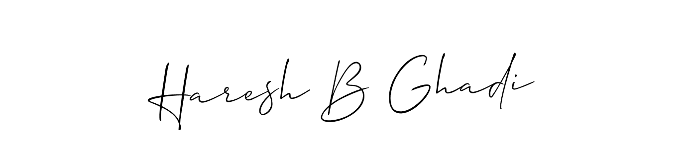 Also You can easily find your signature by using the search form. We will create Haresh B Ghadi name handwritten signature images for you free of cost using Allison_Script sign style. Haresh B Ghadi signature style 2 images and pictures png