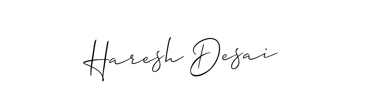 How to Draw Haresh Desai signature style? Allison_Script is a latest design signature styles for name Haresh Desai. Haresh Desai signature style 2 images and pictures png