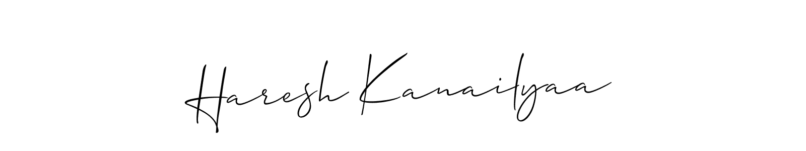 Similarly Allison_Script is the best handwritten signature design. Signature creator online .You can use it as an online autograph creator for name Haresh Kanailyaa. Haresh Kanailyaa signature style 2 images and pictures png