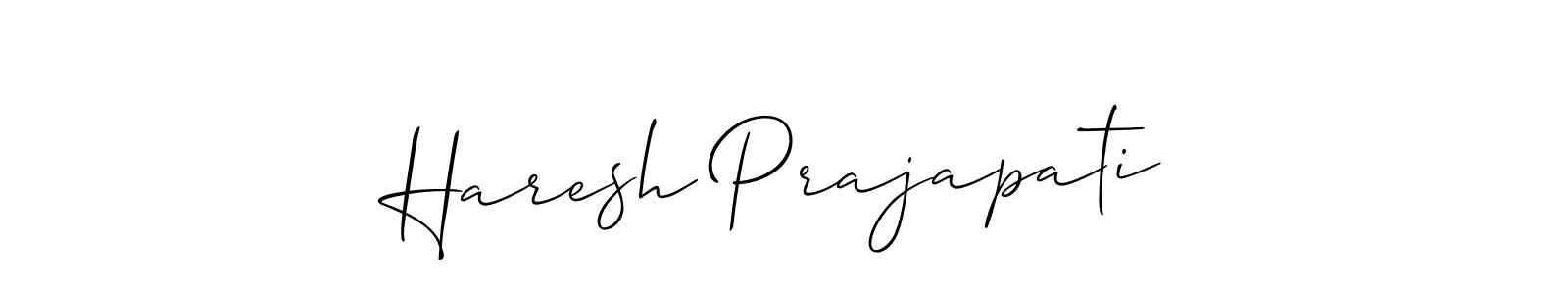 Make a short Haresh Prajapati signature style. Manage your documents anywhere anytime using Allison_Script. Create and add eSignatures, submit forms, share and send files easily. Haresh Prajapati signature style 2 images and pictures png