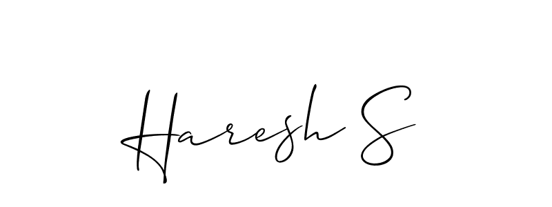 It looks lik you need a new signature style for name Haresh S. Design unique handwritten (Allison_Script) signature with our free signature maker in just a few clicks. Haresh S signature style 2 images and pictures png
