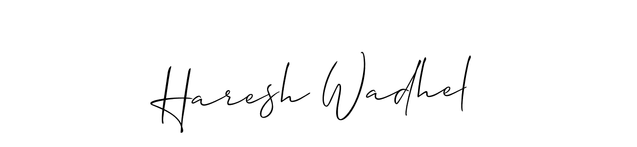 How to make Haresh Wadhel name signature. Use Allison_Script style for creating short signs online. This is the latest handwritten sign. Haresh Wadhel signature style 2 images and pictures png