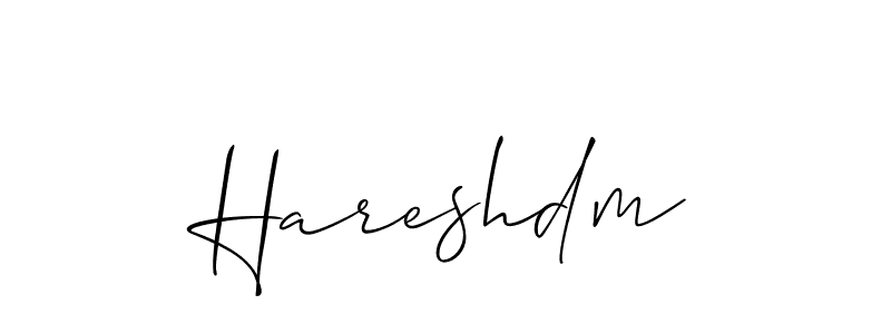 Create a beautiful signature design for name Hareshdm. With this signature (Allison_Script) fonts, you can make a handwritten signature for free. Hareshdm signature style 2 images and pictures png