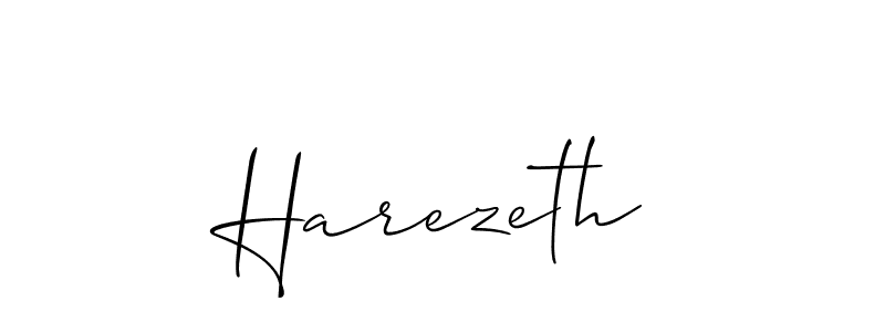 Design your own signature with our free online signature maker. With this signature software, you can create a handwritten (Allison_Script) signature for name Harezeth. Harezeth signature style 2 images and pictures png