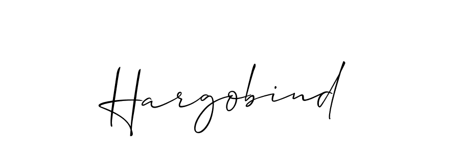 Design your own signature with our free online signature maker. With this signature software, you can create a handwritten (Allison_Script) signature for name Hargobind. Hargobind signature style 2 images and pictures png