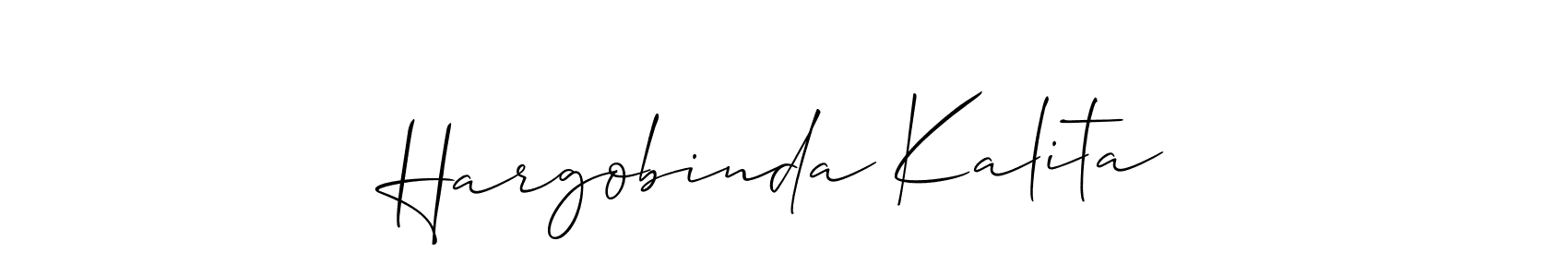 Hargobinda Kalita stylish signature style. Best Handwritten Sign (Allison_Script) for my name. Handwritten Signature Collection Ideas for my name Hargobinda Kalita. Hargobinda Kalita signature style 2 images and pictures png