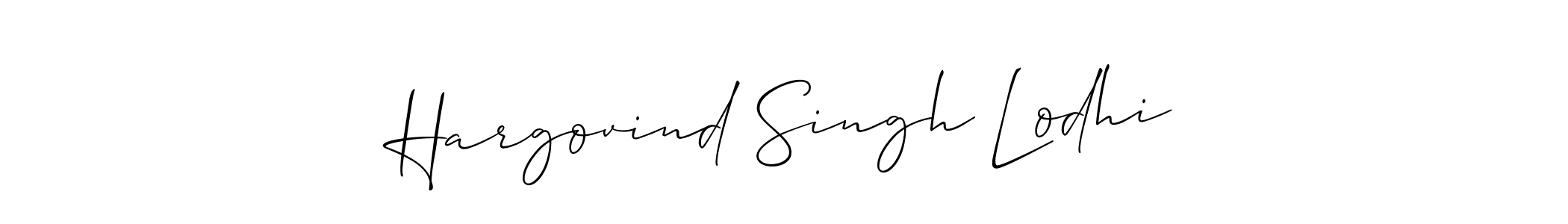 Make a beautiful signature design for name Hargovind Singh Lodhi. With this signature (Allison_Script) style, you can create a handwritten signature for free. Hargovind Singh Lodhi signature style 2 images and pictures png