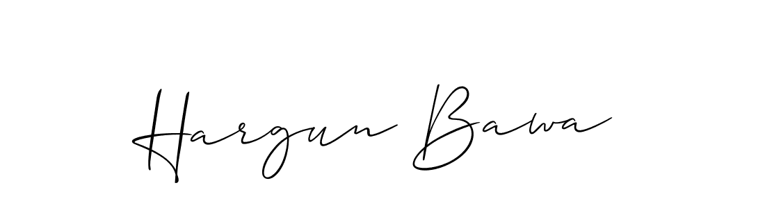 Use a signature maker to create a handwritten signature online. With this signature software, you can design (Allison_Script) your own signature for name Hargun Bawa. Hargun Bawa signature style 2 images and pictures png