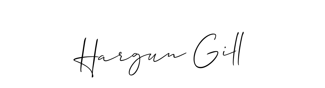 How to make Hargun Gill signature? Allison_Script is a professional autograph style. Create handwritten signature for Hargun Gill name. Hargun Gill signature style 2 images and pictures png