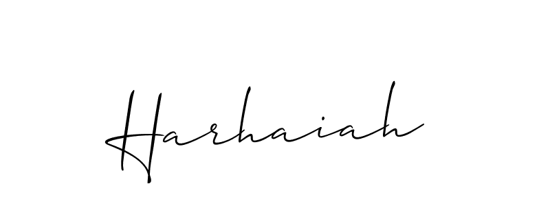 How to make Harhaiah name signature. Use Allison_Script style for creating short signs online. This is the latest handwritten sign. Harhaiah signature style 2 images and pictures png
