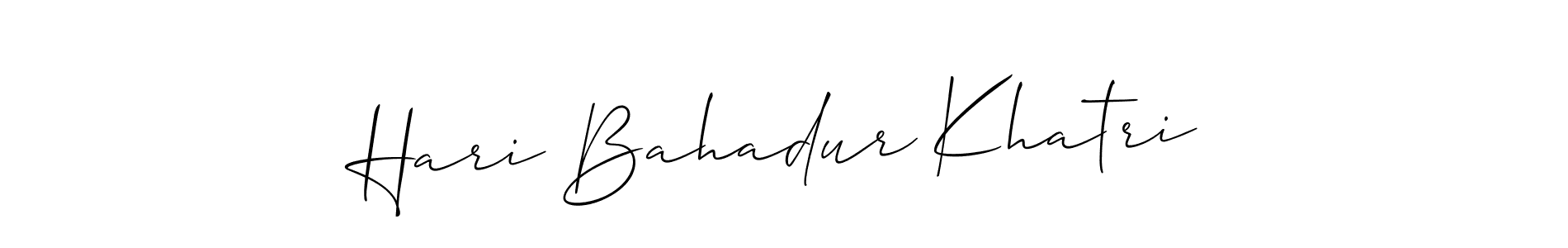 if you are searching for the best signature style for your name Hari Bahadur Khatri. so please give up your signature search. here we have designed multiple signature styles  using Allison_Script. Hari Bahadur Khatri signature style 2 images and pictures png