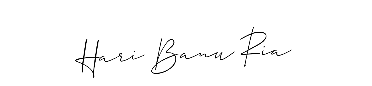 Also You can easily find your signature by using the search form. We will create Hari Banu Ria name handwritten signature images for you free of cost using Allison_Script sign style. Hari Banu Ria signature style 2 images and pictures png