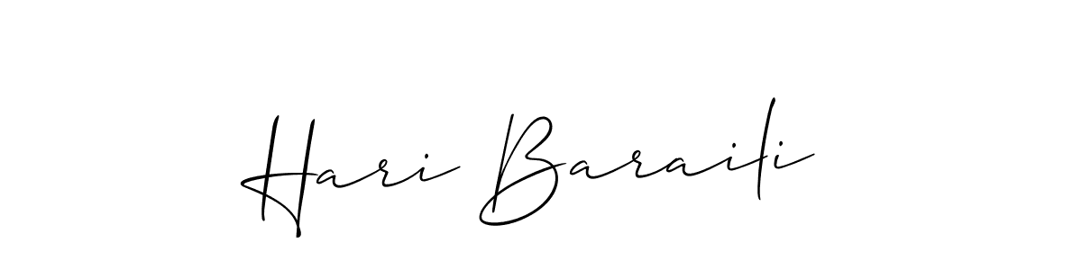 Make a short Hari Baraili signature style. Manage your documents anywhere anytime using Allison_Script. Create and add eSignatures, submit forms, share and send files easily. Hari Baraili signature style 2 images and pictures png