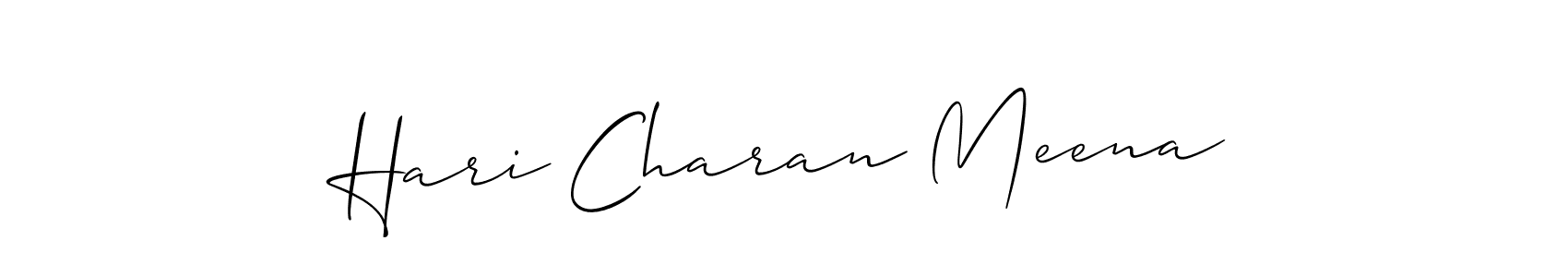 You should practise on your own different ways (Allison_Script) to write your name (Hari Charan Meena) in signature. don't let someone else do it for you. Hari Charan Meena signature style 2 images and pictures png