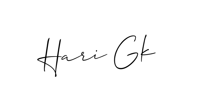 Allison_Script is a professional signature style that is perfect for those who want to add a touch of class to their signature. It is also a great choice for those who want to make their signature more unique. Get Hari Gk name to fancy signature for free. Hari Gk signature style 2 images and pictures png