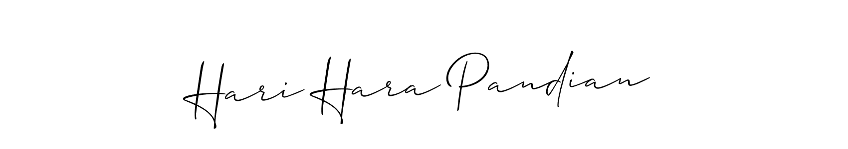 Allison_Script is a professional signature style that is perfect for those who want to add a touch of class to their signature. It is also a great choice for those who want to make their signature more unique. Get Hari Hara Pandian name to fancy signature for free. Hari Hara Pandian signature style 2 images and pictures png