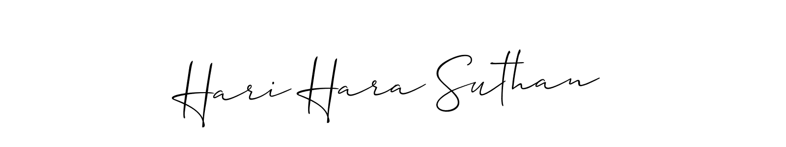 Also You can easily find your signature by using the search form. We will create Hari Hara Suthan name handwritten signature images for you free of cost using Allison_Script sign style. Hari Hara Suthan signature style 2 images and pictures png