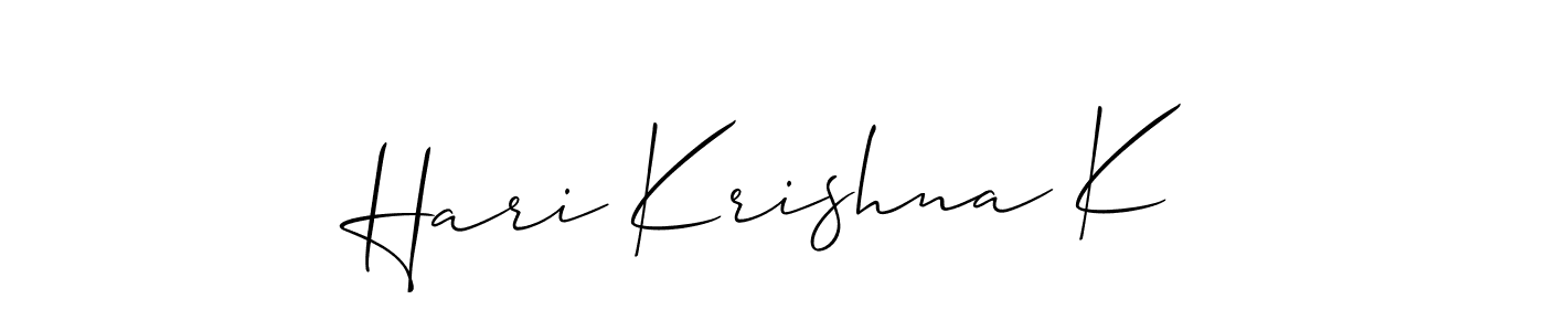 Allison_Script is a professional signature style that is perfect for those who want to add a touch of class to their signature. It is also a great choice for those who want to make their signature more unique. Get Hari Krishna K name to fancy signature for free. Hari Krishna K signature style 2 images and pictures png