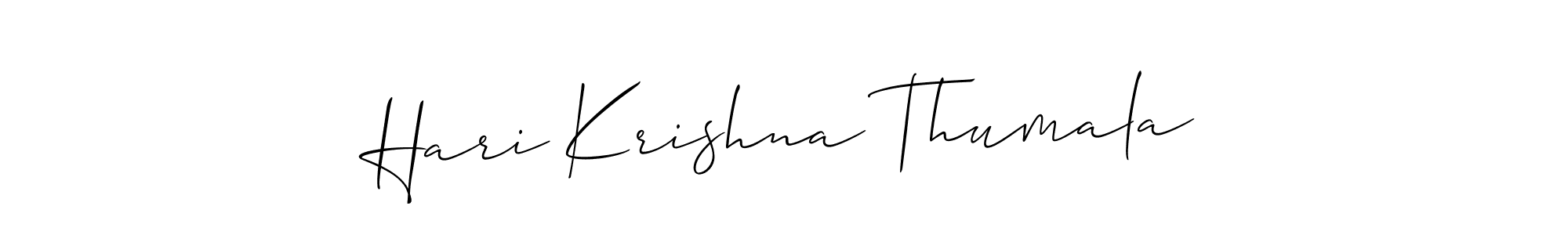 Allison_Script is a professional signature style that is perfect for those who want to add a touch of class to their signature. It is also a great choice for those who want to make their signature more unique. Get Hari Krishna Thumala name to fancy signature for free. Hari Krishna Thumala signature style 2 images and pictures png