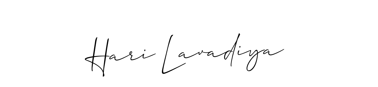 Make a beautiful signature design for name Hari Lavadiya. With this signature (Allison_Script) style, you can create a handwritten signature for free. Hari Lavadiya signature style 2 images and pictures png