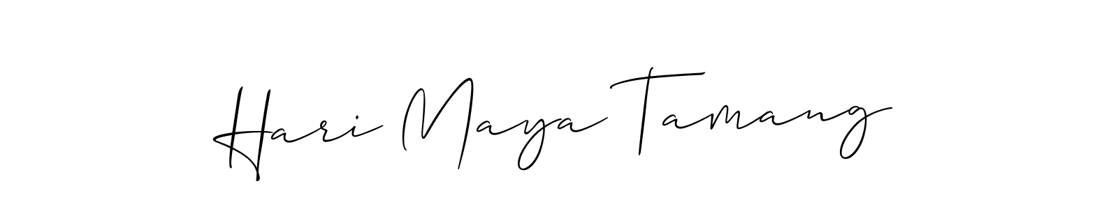 Make a short Hari Maya Tamang signature style. Manage your documents anywhere anytime using Allison_Script. Create and add eSignatures, submit forms, share and send files easily. Hari Maya Tamang signature style 2 images and pictures png