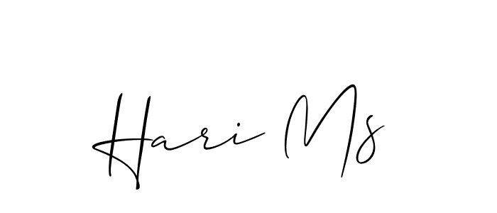 The best way (Allison_Script) to make a short signature is to pick only two or three words in your name. The name Hari Ms include a total of six letters. For converting this name. Hari Ms signature style 2 images and pictures png