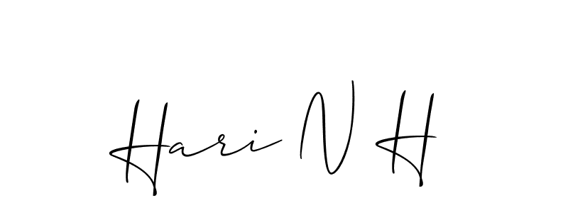 It looks lik you need a new signature style for name Hari N H. Design unique handwritten (Allison_Script) signature with our free signature maker in just a few clicks. Hari N H signature style 2 images and pictures png