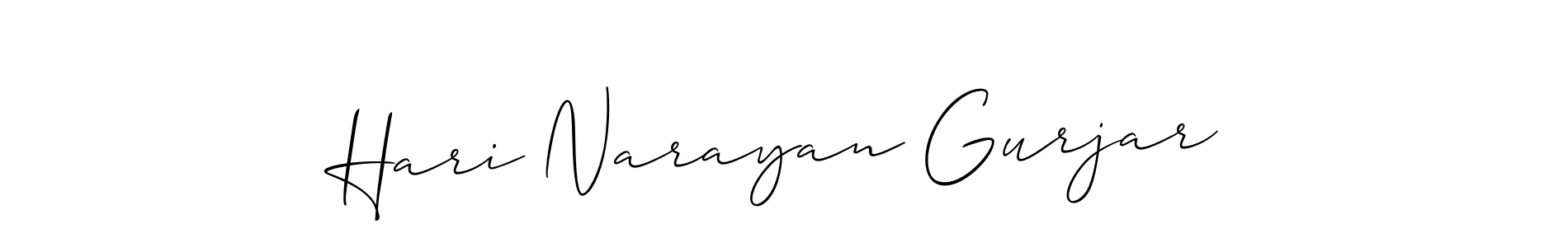 if you are searching for the best signature style for your name Hari Narayan Gurjar. so please give up your signature search. here we have designed multiple signature styles  using Allison_Script. Hari Narayan Gurjar signature style 2 images and pictures png