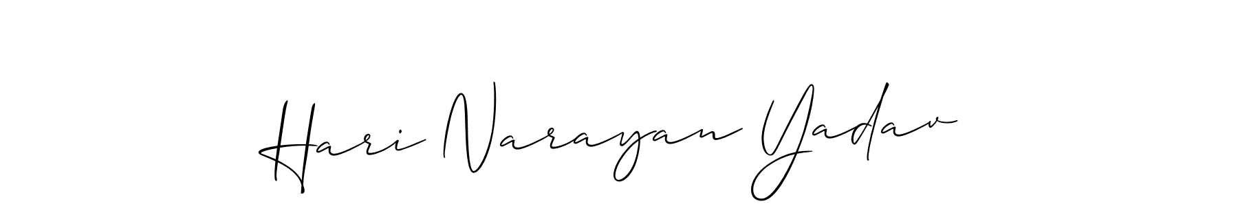Use a signature maker to create a handwritten signature online. With this signature software, you can design (Allison_Script) your own signature for name Hari Narayan Yadav. Hari Narayan Yadav signature style 2 images and pictures png