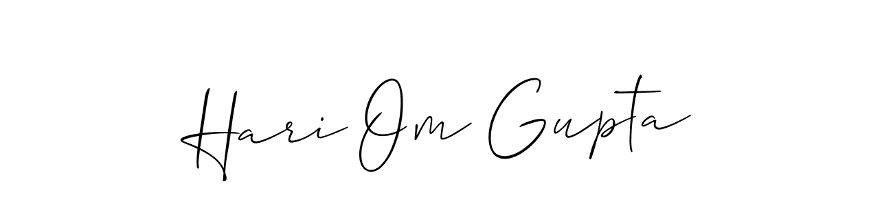 Allison_Script is a professional signature style that is perfect for those who want to add a touch of class to their signature. It is also a great choice for those who want to make their signature more unique. Get Hari Om Gupta name to fancy signature for free. Hari Om Gupta signature style 2 images and pictures png