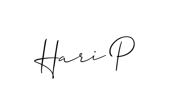 How to make Hari P name signature. Use Allison_Script style for creating short signs online. This is the latest handwritten sign. Hari P signature style 2 images and pictures png