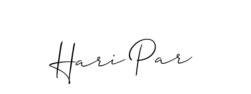 Use a signature maker to create a handwritten signature online. With this signature software, you can design (Allison_Script) your own signature for name Hari Par. Hari Par signature style 2 images and pictures png