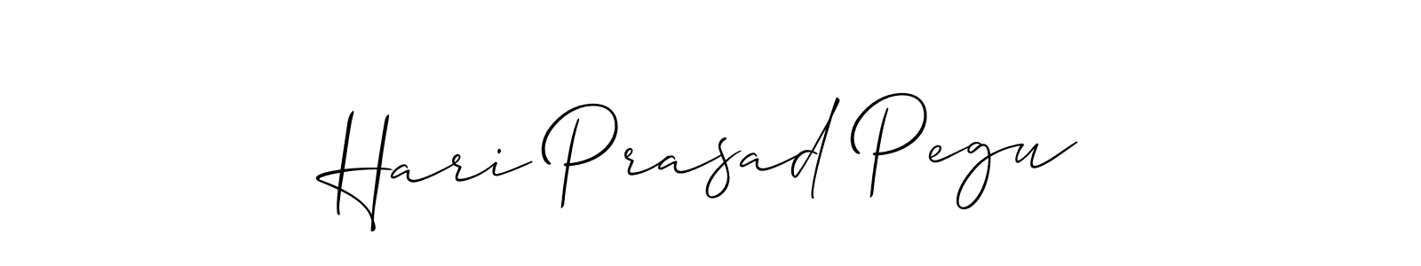 It looks lik you need a new signature style for name Hari Prasad Pegu. Design unique handwritten (Allison_Script) signature with our free signature maker in just a few clicks. Hari Prasad Pegu signature style 2 images and pictures png