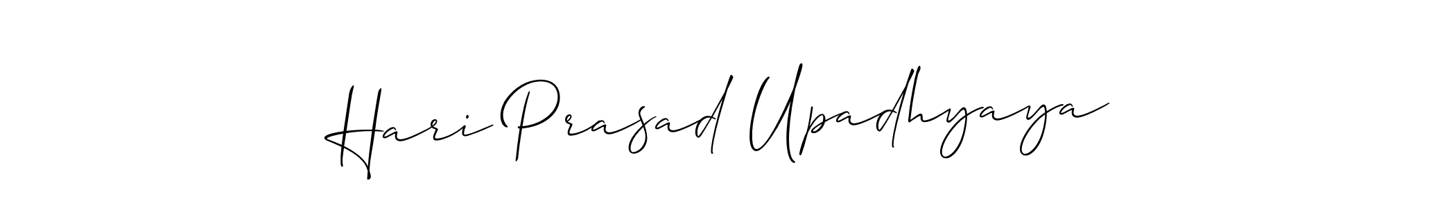 You should practise on your own different ways (Allison_Script) to write your name (Hari Prasad Upadhyaya) in signature. don't let someone else do it for you. Hari Prasad Upadhyaya signature style 2 images and pictures png