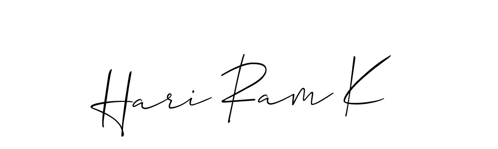 How to make Hari Ram K name signature. Use Allison_Script style for creating short signs online. This is the latest handwritten sign. Hari Ram K signature style 2 images and pictures png