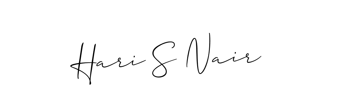 Allison_Script is a professional signature style that is perfect for those who want to add a touch of class to their signature. It is also a great choice for those who want to make their signature more unique. Get Hari S Nair name to fancy signature for free. Hari S Nair signature style 2 images and pictures png