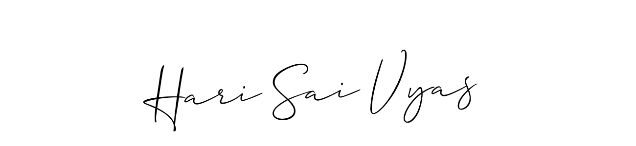 Allison_Script is a professional signature style that is perfect for those who want to add a touch of class to their signature. It is also a great choice for those who want to make their signature more unique. Get Hari Sai Vyas name to fancy signature for free. Hari Sai Vyas signature style 2 images and pictures png