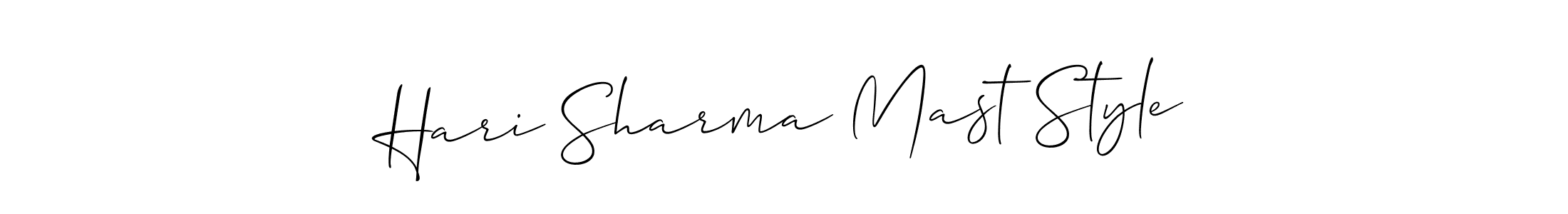 How to make Hari Sharma Mast Style signature? Allison_Script is a professional autograph style. Create handwritten signature for Hari Sharma Mast Style name. Hari Sharma Mast Style signature style 2 images and pictures png