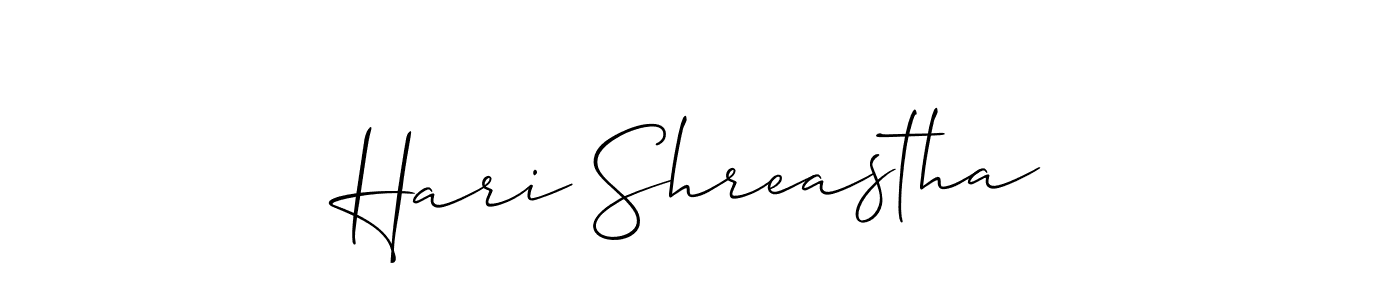 The best way (Allison_Script) to make a short signature is to pick only two or three words in your name. The name Hari Shreastha include a total of six letters. For converting this name. Hari Shreastha signature style 2 images and pictures png