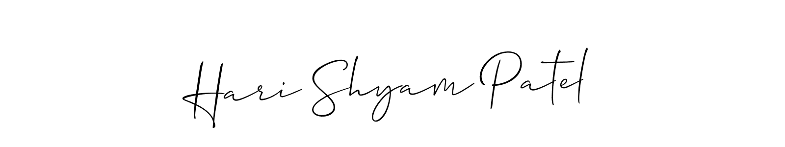 Also we have Hari Shyam Patel name is the best signature style. Create professional handwritten signature collection using Allison_Script autograph style. Hari Shyam Patel signature style 2 images and pictures png