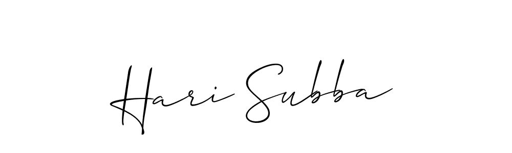 Make a short Hari Subba signature style. Manage your documents anywhere anytime using Allison_Script. Create and add eSignatures, submit forms, share and send files easily. Hari Subba signature style 2 images and pictures png