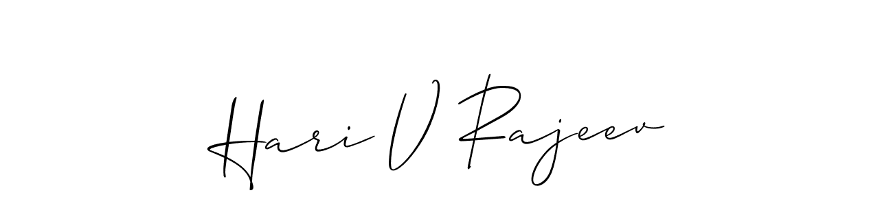 How to make Hari V Rajeev name signature. Use Allison_Script style for creating short signs online. This is the latest handwritten sign. Hari V Rajeev signature style 2 images and pictures png