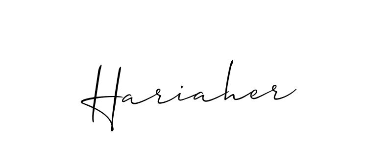 Hariaher stylish signature style. Best Handwritten Sign (Allison_Script) for my name. Handwritten Signature Collection Ideas for my name Hariaher. Hariaher signature style 2 images and pictures png