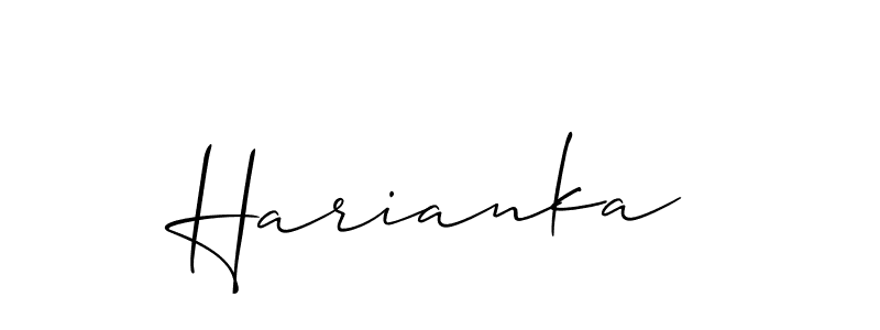 How to make Harianka signature? Allison_Script is a professional autograph style. Create handwritten signature for Harianka name. Harianka signature style 2 images and pictures png