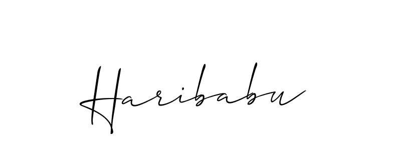 Also we have Haribabu name is the best signature style. Create professional handwritten signature collection using Allison_Script autograph style. Haribabu signature style 2 images and pictures png