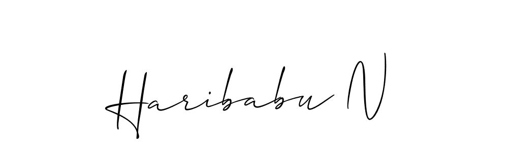 Haribabu N stylish signature style. Best Handwritten Sign (Allison_Script) for my name. Handwritten Signature Collection Ideas for my name Haribabu N. Haribabu N signature style 2 images and pictures png