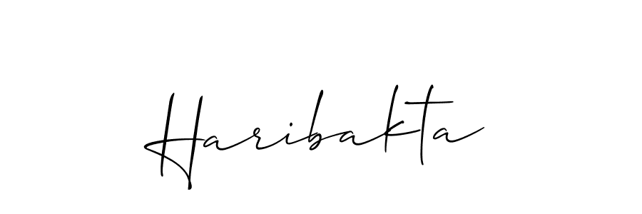 Make a beautiful signature design for name Haribakta. With this signature (Allison_Script) style, you can create a handwritten signature for free. Haribakta signature style 2 images and pictures png
